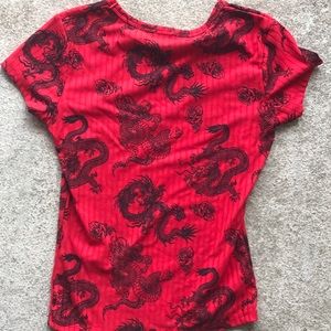 Grunge Red and Black Shirt Size Medium